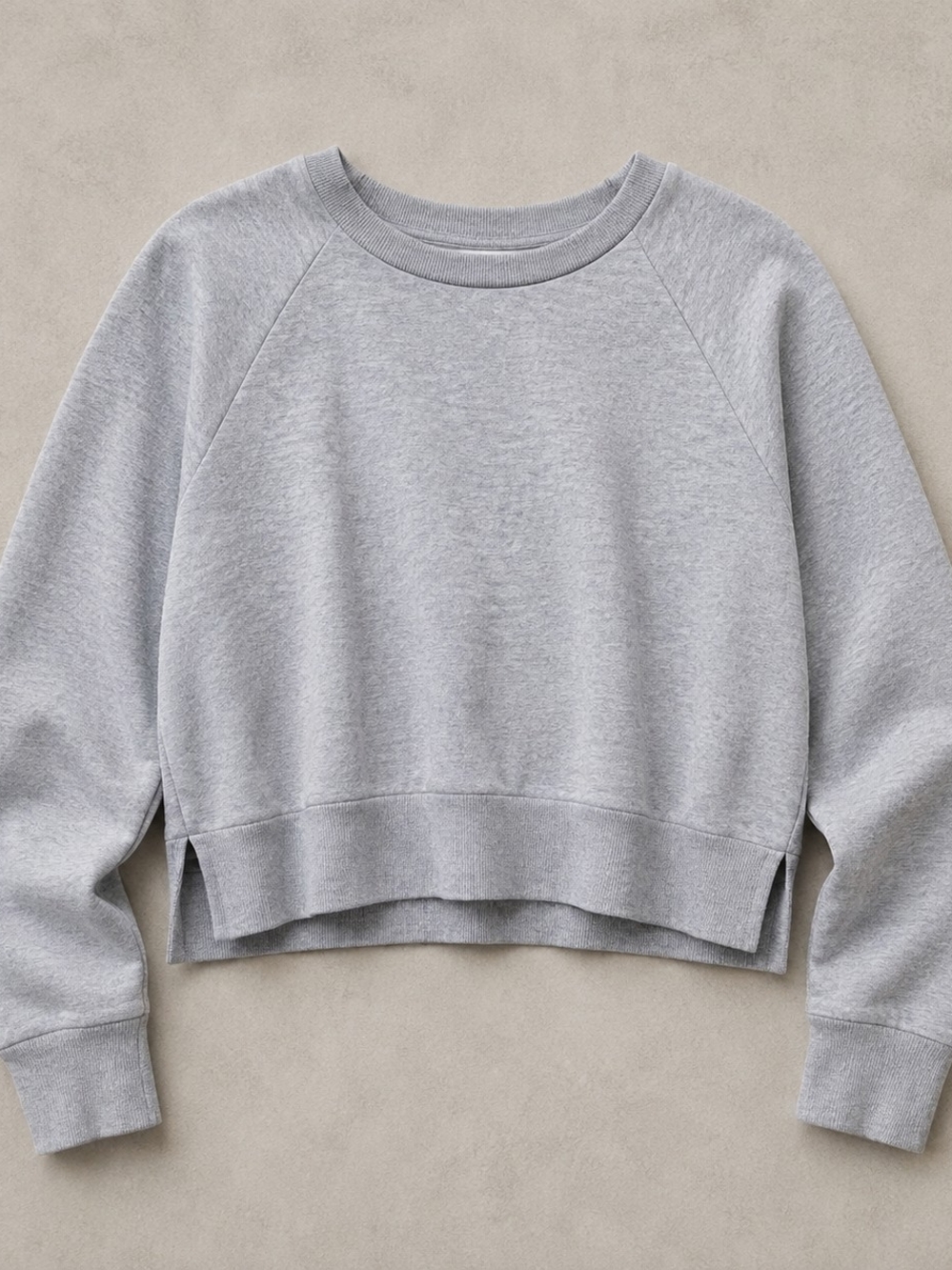 Colsie Women's Small Gray Cropped Sweatshirt Oversized Crewneck